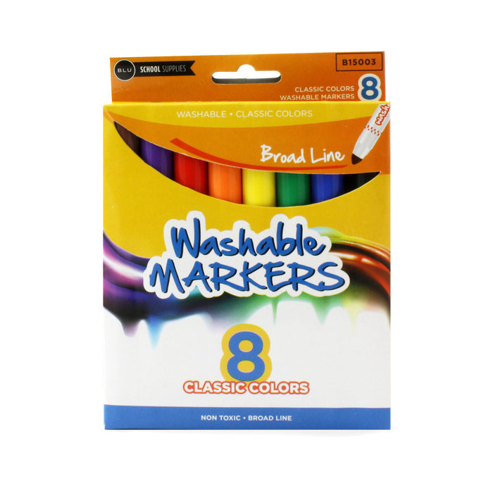 Broad Line Washable Markers, 8pk